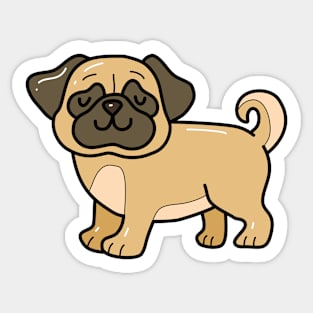 Pug in doodle style Sticker